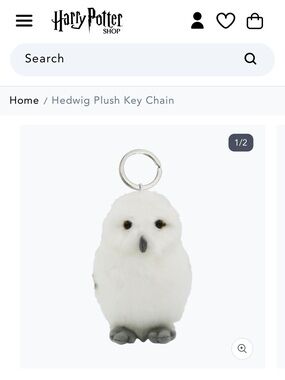 Warner Bros. Hedwig Plush Key Chain - White with Gray Details